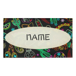 Badge D'identification Motif de Fiesta du Mexique