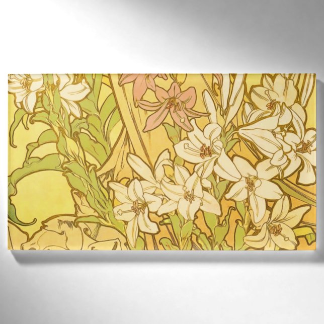 Badge D'identification Motif de fleurs de lys d'Alphonse Mucha : Art nouv (Devant)