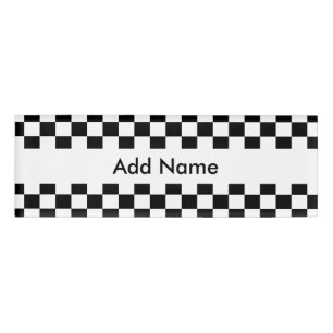 Badge D'identification Motif de tableau de bord noir et blanc
