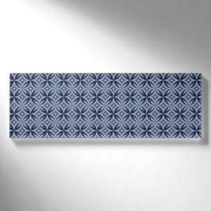 Badge D'identification Motif géométrique bleu de style rétro