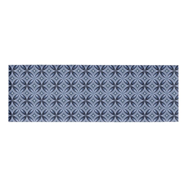 Badge D'identification Motif géométrique bleu de style rétro (Devant)