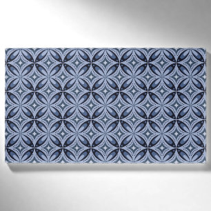 Badge D'identification Motif géométrique bleu de style rétro