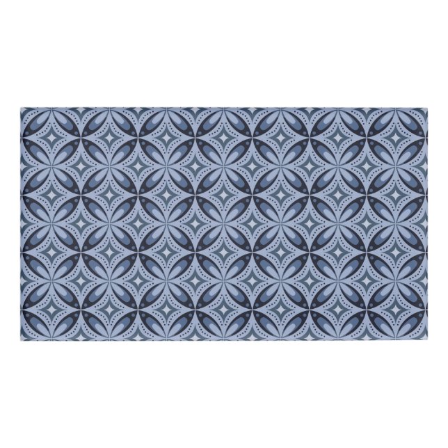 Badge D'identification Motif géométrique bleu de style rétro (Devant)