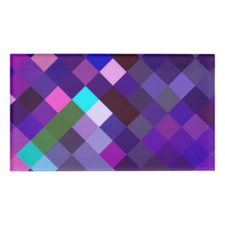 Badge D'identification Motif Pixelé - Violet