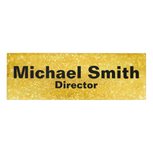 Badge D'identification Motif PURE GOLD SPARKLES + votre nom / photo
