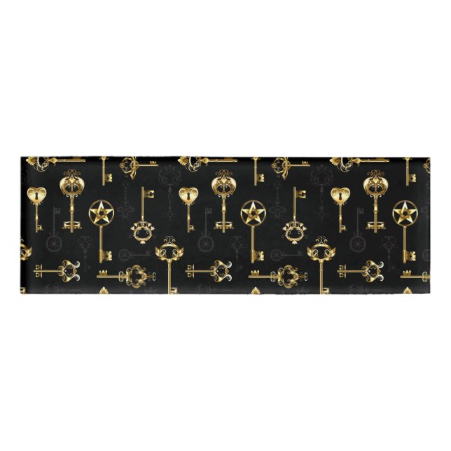 Badge D'identification Motif sans couture avec touches d'or (Devant)