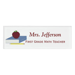 Badge D'identification Nametag personnalisé de professeurs de livre