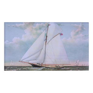 Badge D'identification Navire de voile antique sloop yacht voilier océan