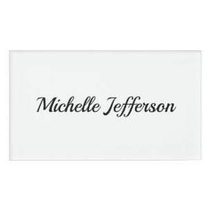 Badge D'identification Noir & blanc minimaliste Plain moderne