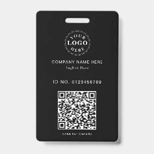 Badge d'identification noir personnalisé élégant –