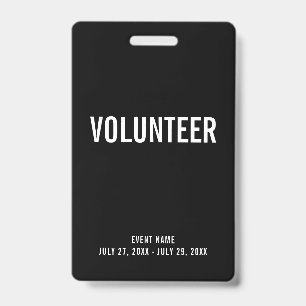 Badge d'identification noir pour l'événement avec