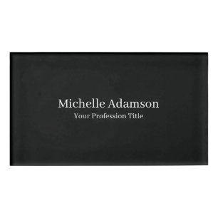 Badge D'identification Noir Professionnel Plain Moderne