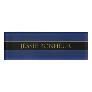 Badge D'identification Nom de famille ou nom commercial Marine Blue & Gol