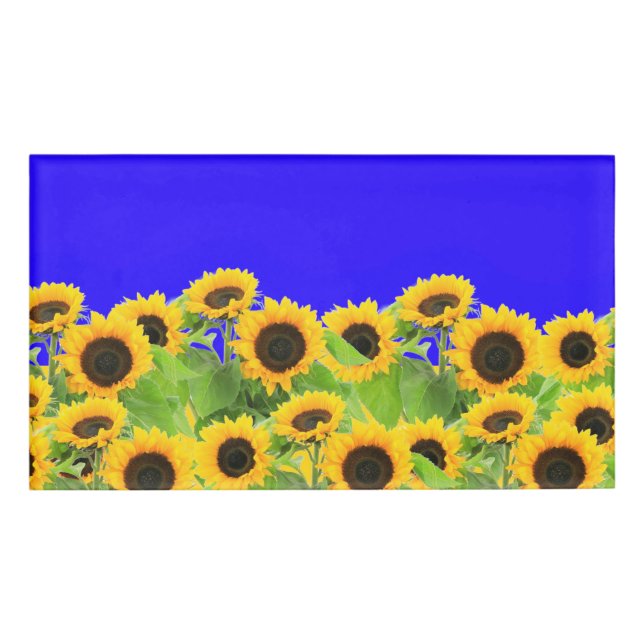 Badge D'identification Nom des tournesols Balise drapeau ukrainien Couleu (Devant)