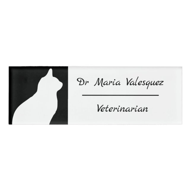 Badge D'identification Nom du vétérinaire Numéro de référence du chat Sil (Devant)