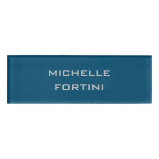 Badge D'identification Nom lisible moderne bleu océan clair