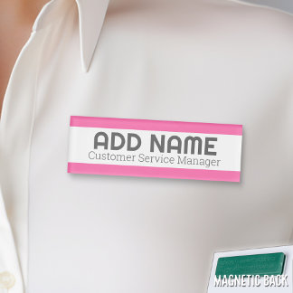 Badge D'identification Nom minimal moderne Titre Couleur Accent employé