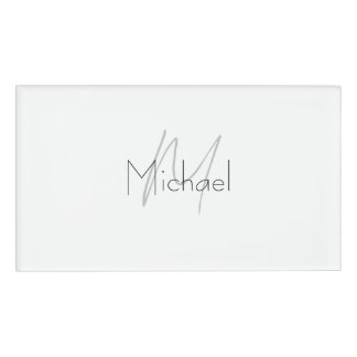 Badge D'identification Nom moderne minimaliste monogramme