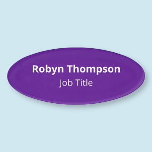Badge D'identification Nom ovale acrylique violet Balise Magnétique Profe