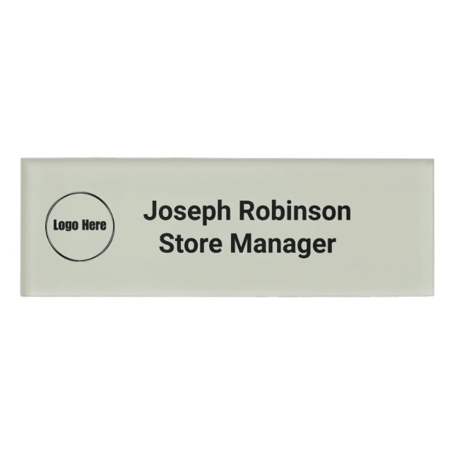 Badge D'identification Nom personnalisé Logo Logo Sage blanc (Devant)