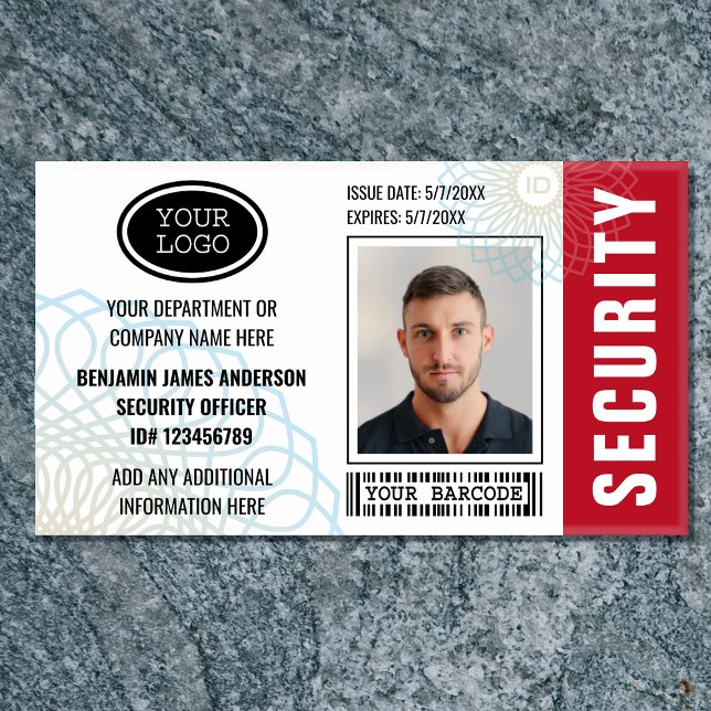 Badge D'identification Numéro de la garde de sécurité Nom de la photo Log (Créateur téléchargé)