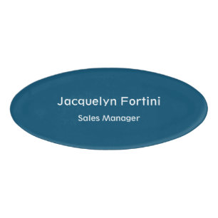 Badge D'identification Océan Bleu Plaine Élégante Moderne Minimaliste