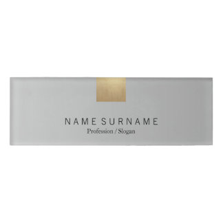 Badge D'identification Or Luxe de gradient gris en pastel minimaliste