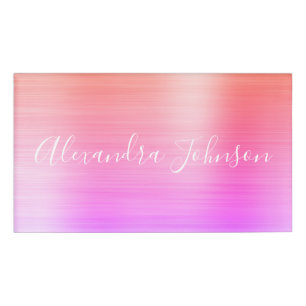 Badge D'identification Orange Purple Foil Entreprise moderne