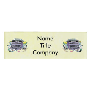 Badge D'identification Outils pour Ecrivains Livres Stylos Papier de mach