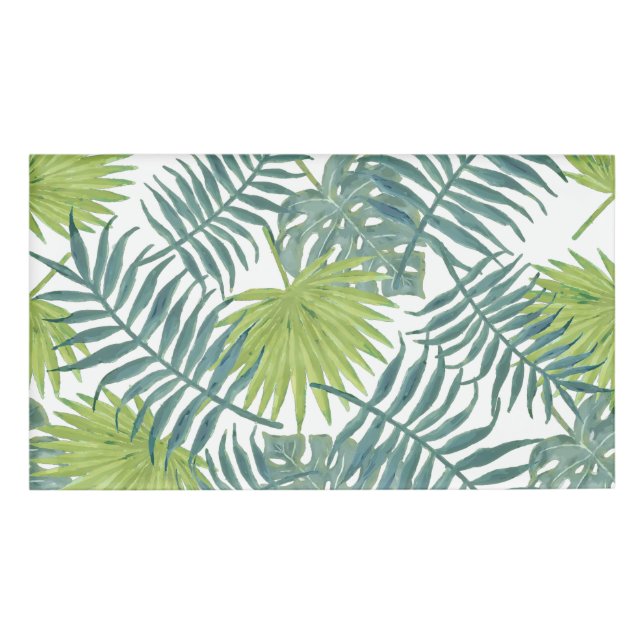 Badge D'identification Palm Tree Fronds Peinture hawaïenne (Devant)
