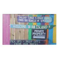 Panneau coloré Welcome Island Carribean