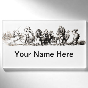 Badge D'identification Parade d'animaux de livre d'images vintage : Art m