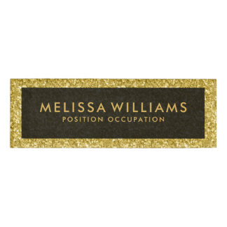 Badge D'identification Parties scintillant moderne Gold Faux