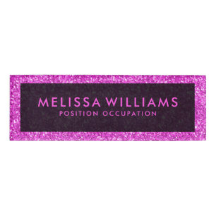 Badge D'identification Parties scintillant moderne Hot Pink Faux