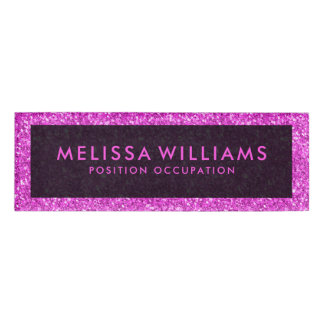 Badge D'identification Parties scintillant moderne Hot Pink Faux