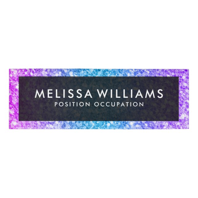 Badge D'identification Parties scintillant Multicolore Faux (Devant)