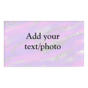 Badge D'identification Parties scintillant pastel simple coloré ajouter v
