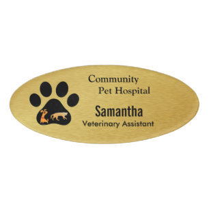 Badge D'identification Patte animale sur l'étiquette de nom de fine