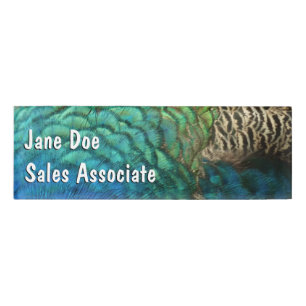Badge D'identification Peacock Plumes I Colorful Abstrait Nature Design