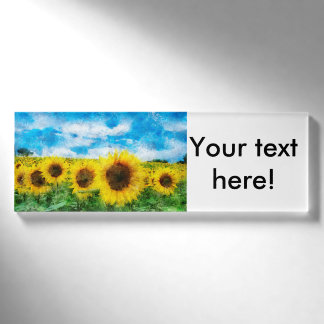 Badge D'identification Peinture de tournesols
