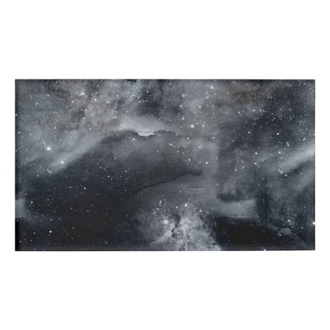 Badge D'identification Peinture Nebula en Galaxie noire blanche (Devant)