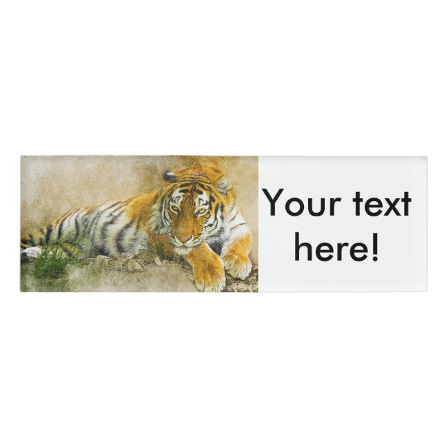 Badge D'identification Peinture sur tigre (Devant)
