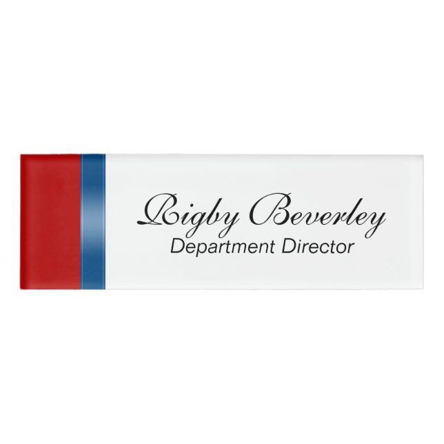 Badge D'identification Pentes STRIPES - bleu + vos idées (Devant)