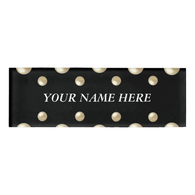 Badge D'identification Perles sur le velours noir (Devant)