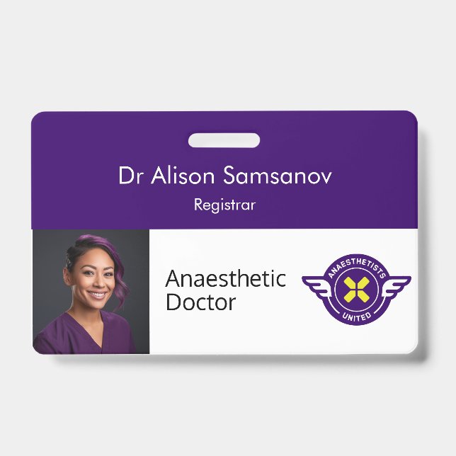 Badge d'identification personnalisable avec photo (Avant)