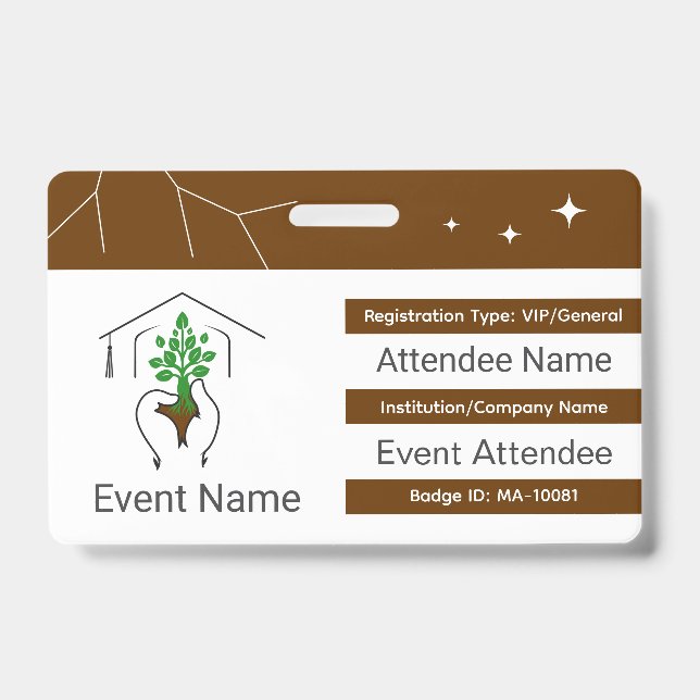 Badge d'identification personnalisé avec code QR e (Avant)