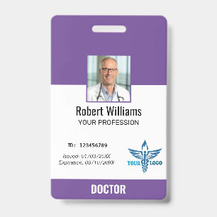 Badge d'identification personnalisé avec logo et p