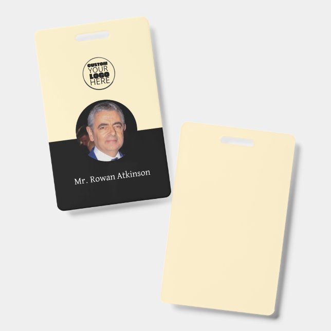 Badge d'identification personnalisé avec logo | No (Avant & arrière)