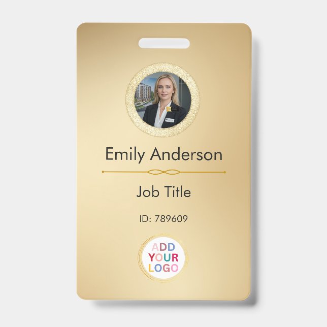 Badge d'identification personnalisé avec photo et  (Avant)