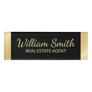 Badge D'identification Personnalisé Black and Gold Professional